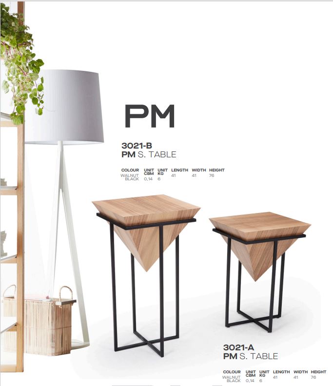 Pm Side Table (Set Of Two) American Walnut – Black